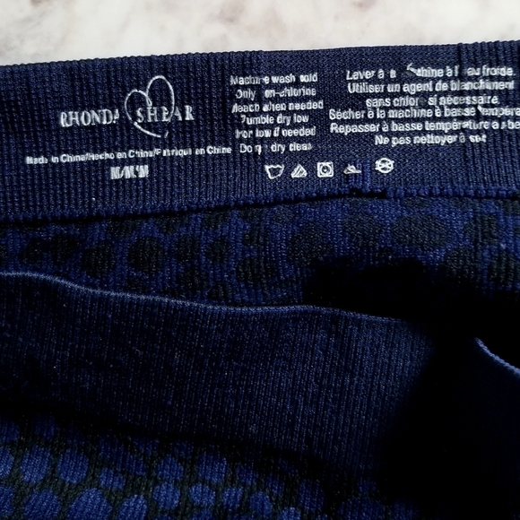 Rhonda Shear blue black pattern leggings size Medium - Picture 2 of 6